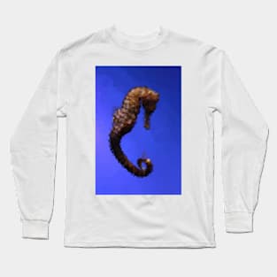 Low Poly Seahorse Long Sleeve T-Shirt